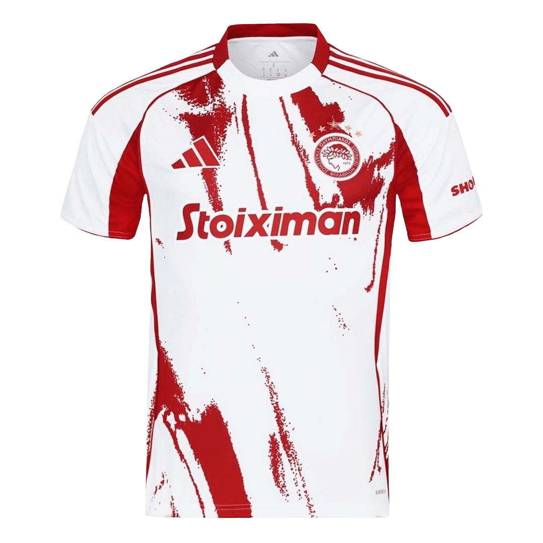 Olympiacos Away Football Shirt 2025/26 Red&White