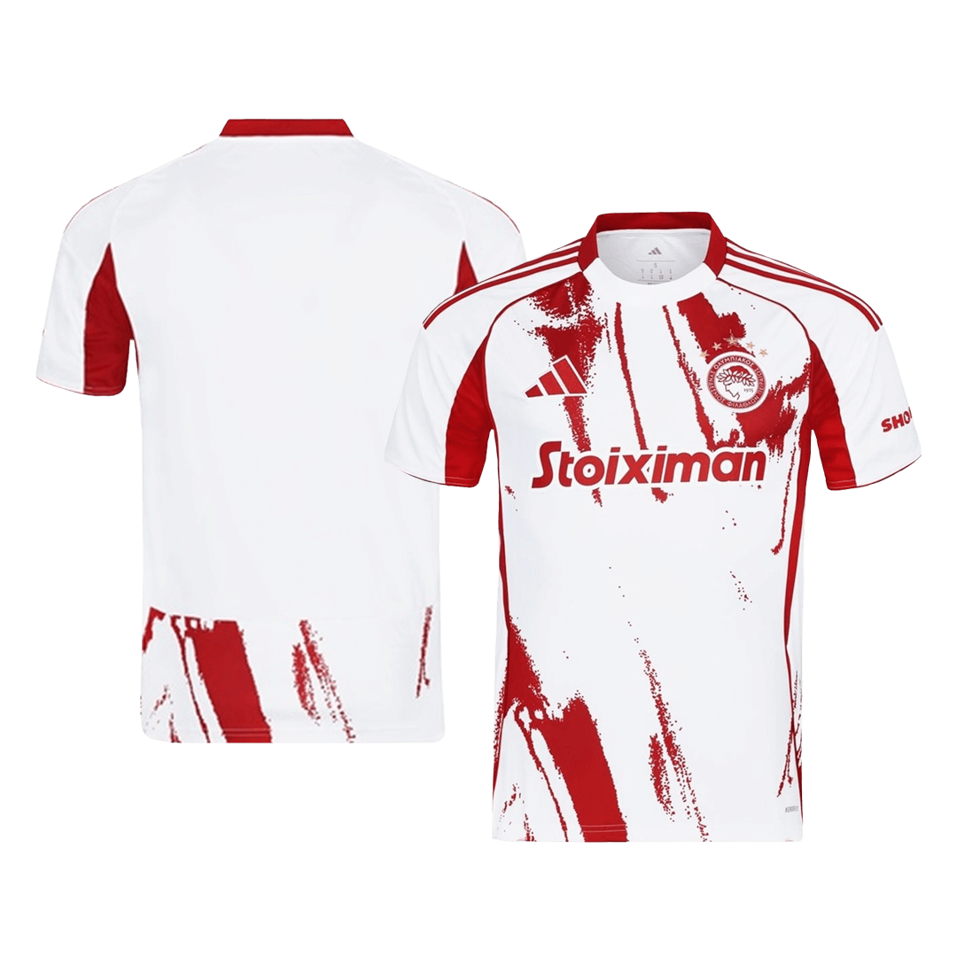 Olympiacos Away Football Shirt 2025/26 Red&White
