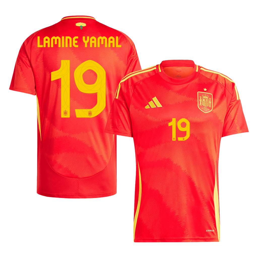 LAMINE YAMAL #19 Spain Home Football Shirt Euro 2024