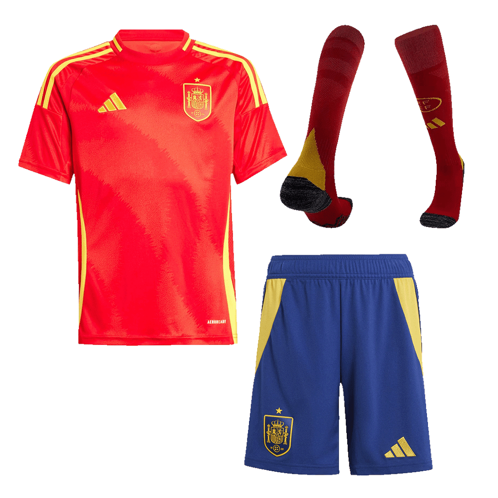 Kid's Spain Home Football Shirt Kit(Jersey+Shorts+Socks) Euro 2024
