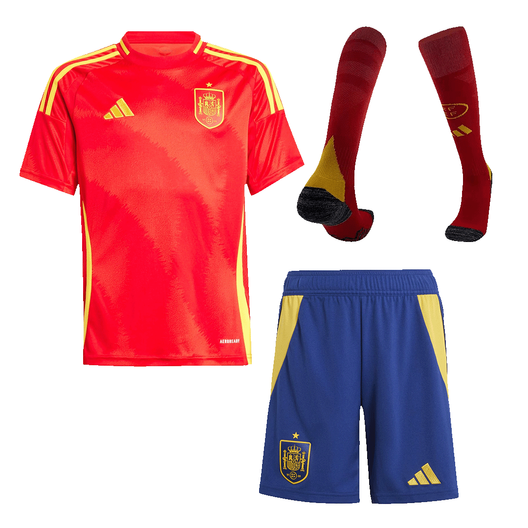 Kid's Spain Home Football Shirt Kit(Jersey+Shorts+Socks) Euro 2024