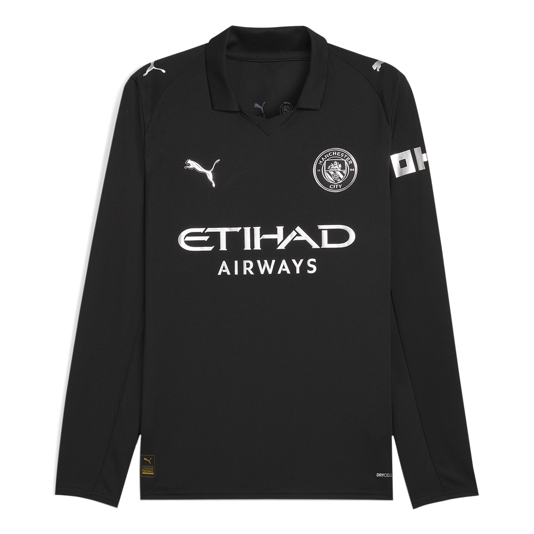 25/26 Manchester City Away Long Sleeve Football Shirt Black