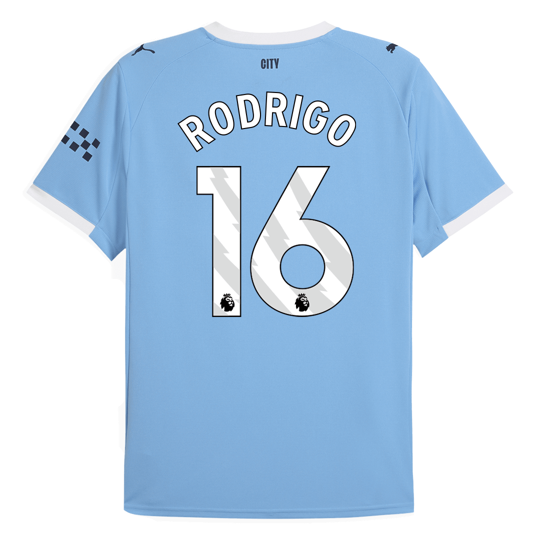 RODRIGO #16 Manchester City Home Football Shirt 2025/26 Blue