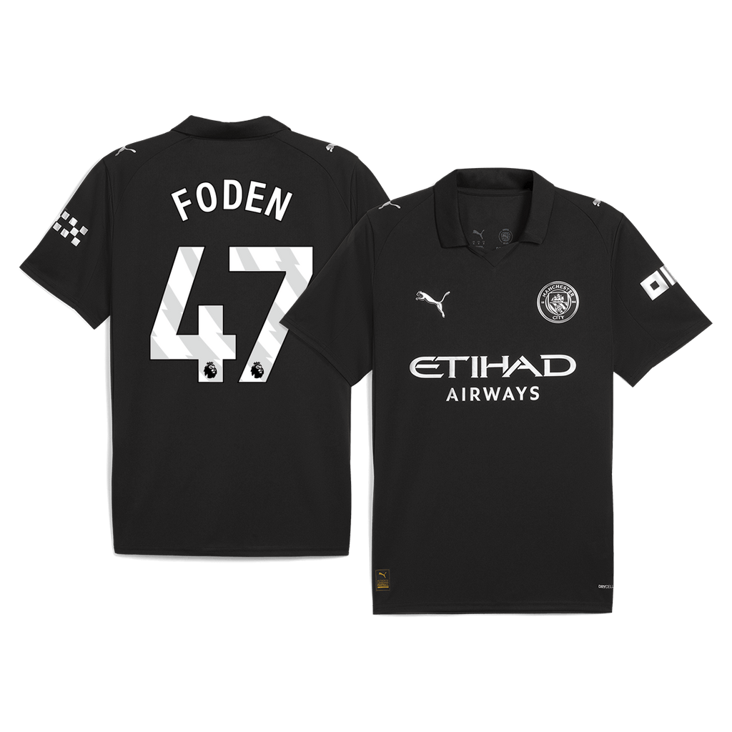 FODEN #47 Manchester City Away Football Shirt 2025/26 Black