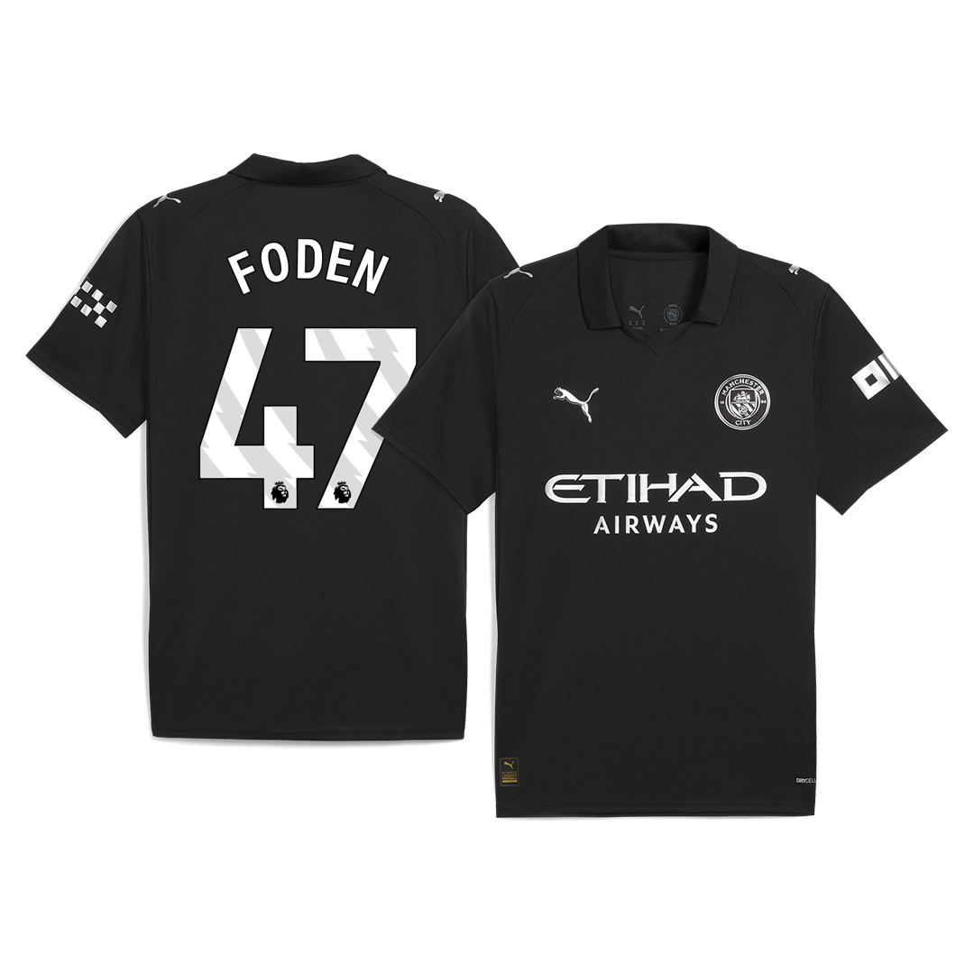 FODEN #47 Manchester City Away Football Shirt 2025/26 Black