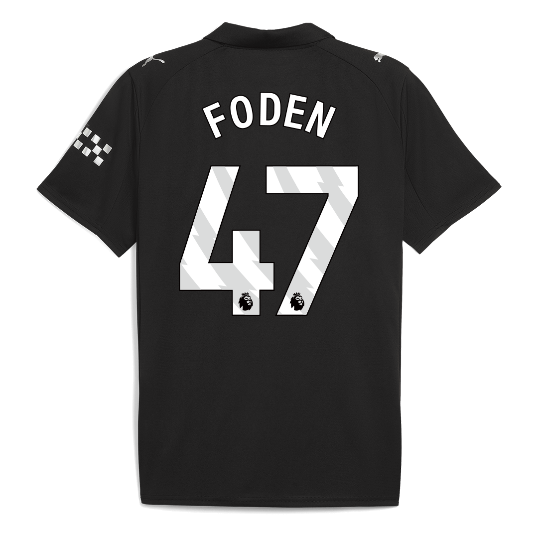 FODEN #47 Manchester City Away Football Shirt 2025/26 Black