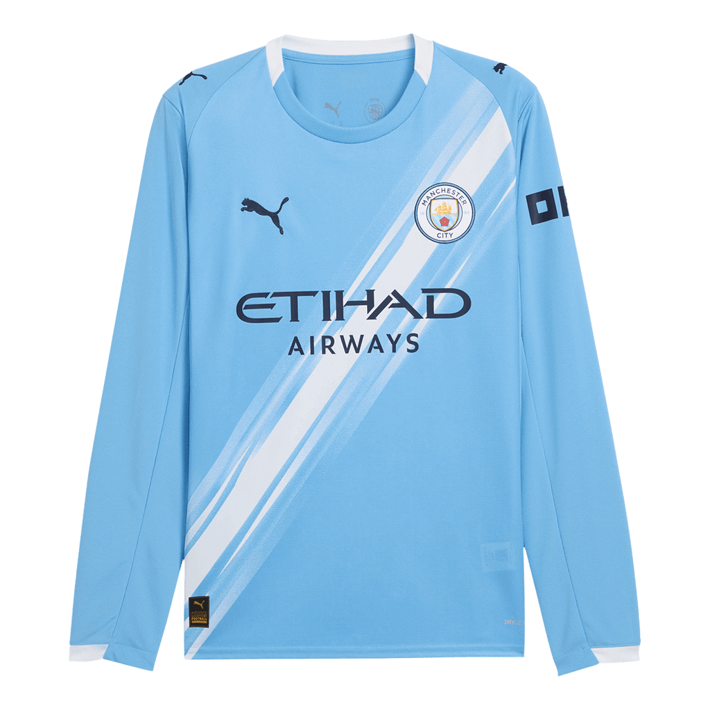Manchester City Home Long Sleeve Football Shirt 2025/26 Blue