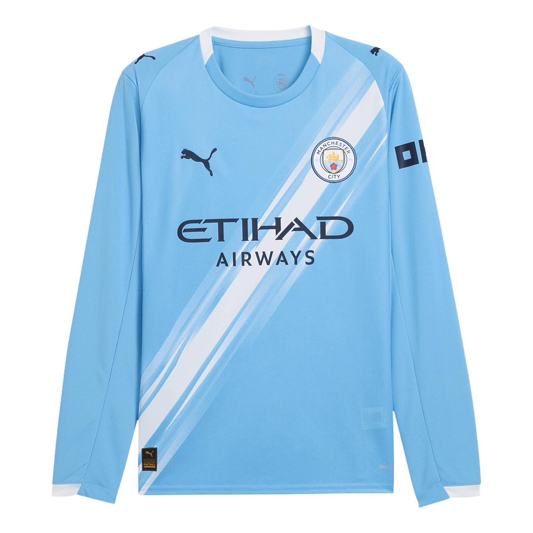 Manchester City Home Long Sleeve Football Shirt 2025/26 Blue