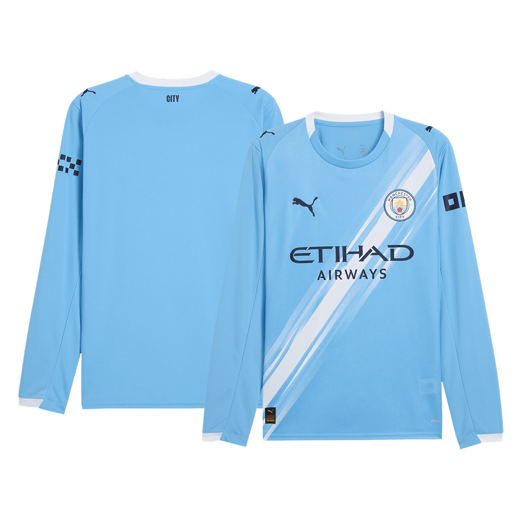 Manchester City Home Long Sleeve Football Shirt 2025/26 Blue
