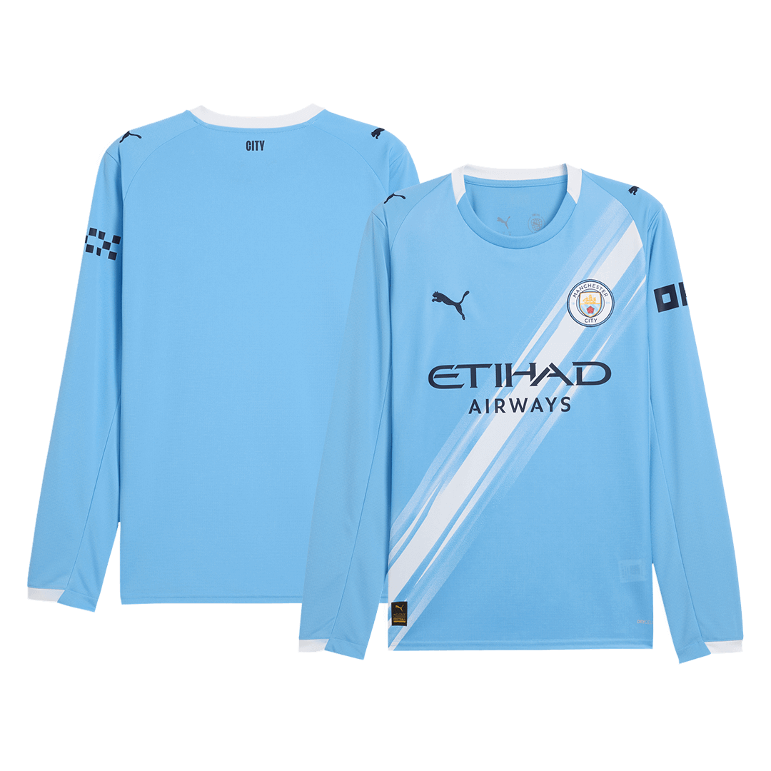 Manchester City Home Long Sleeve Football Shirt 2025/26 Blue