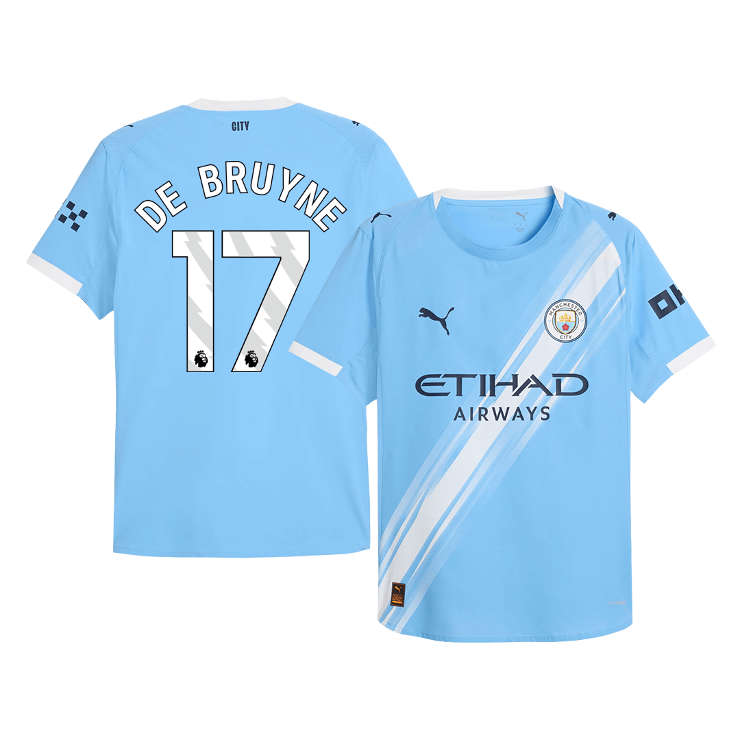 Player Version DE BRUYNE #17 Manchester City Home Football Shirt 2025/26 Blue