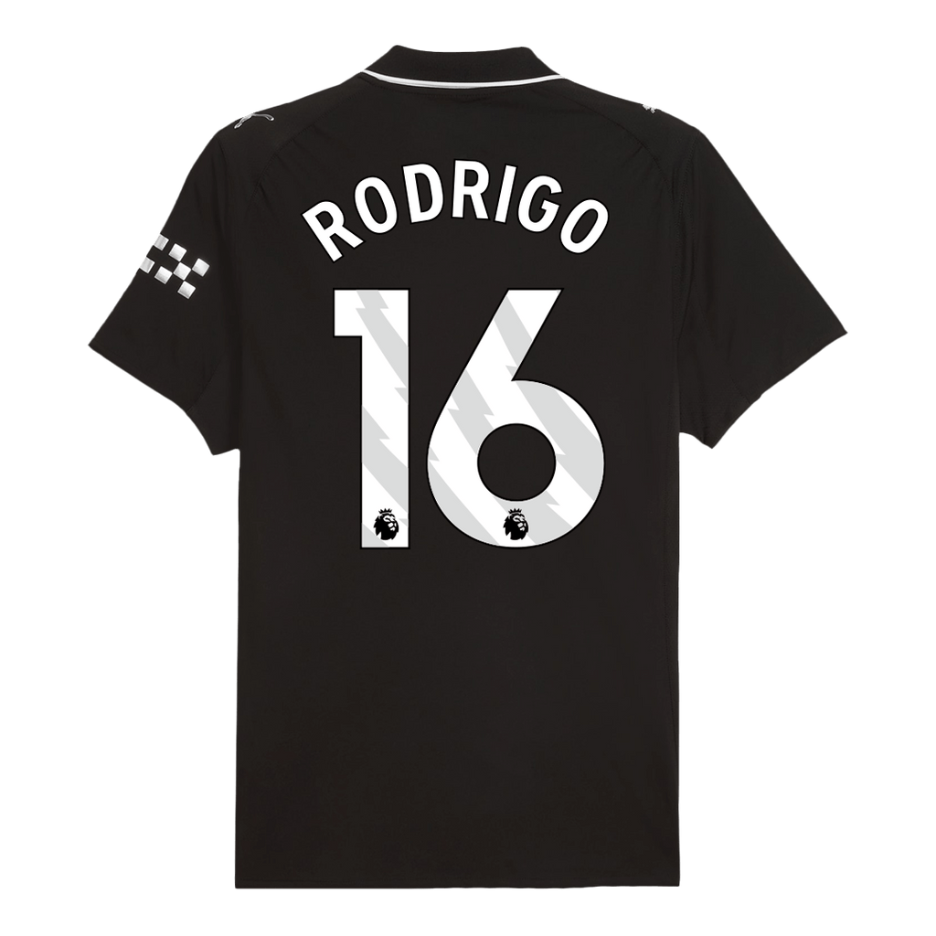 Player Version RODRIGO #16 Manchester City Away Football Shirt 2025/26 Black