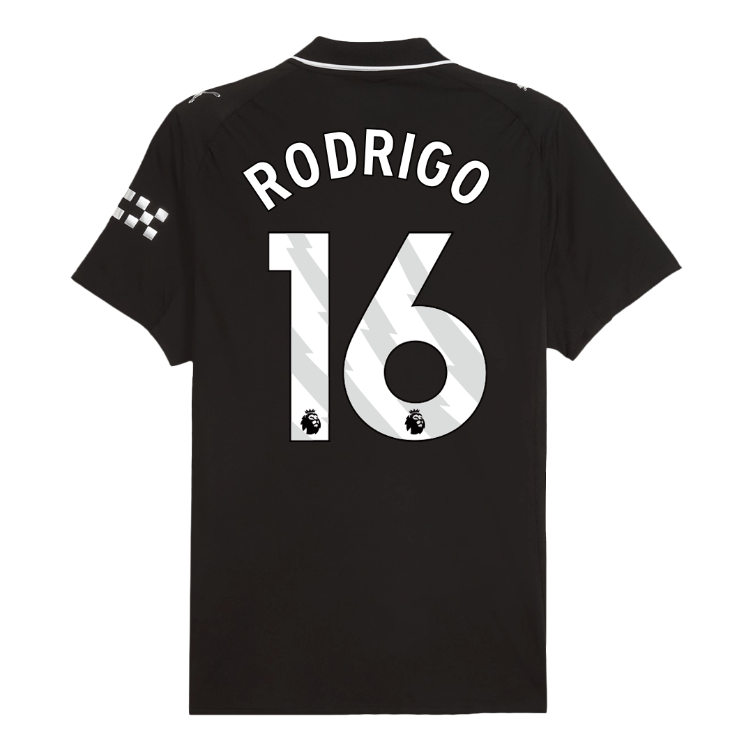 Player Version RODRIGO #16 Manchester City Away Football Shirt 2025/26 Black
