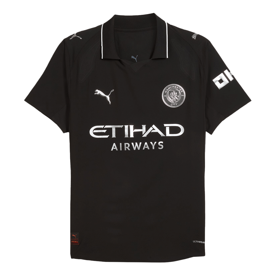 Player Version RODRIGO #16 Manchester City Away Football Shirt 2025/26 Black
