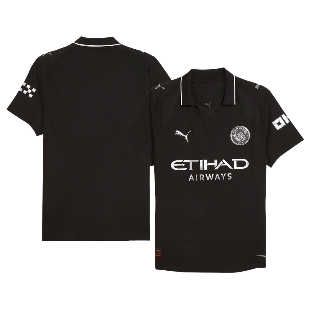 Player Version Manchester City Away Football Shirt 2025/26 Black