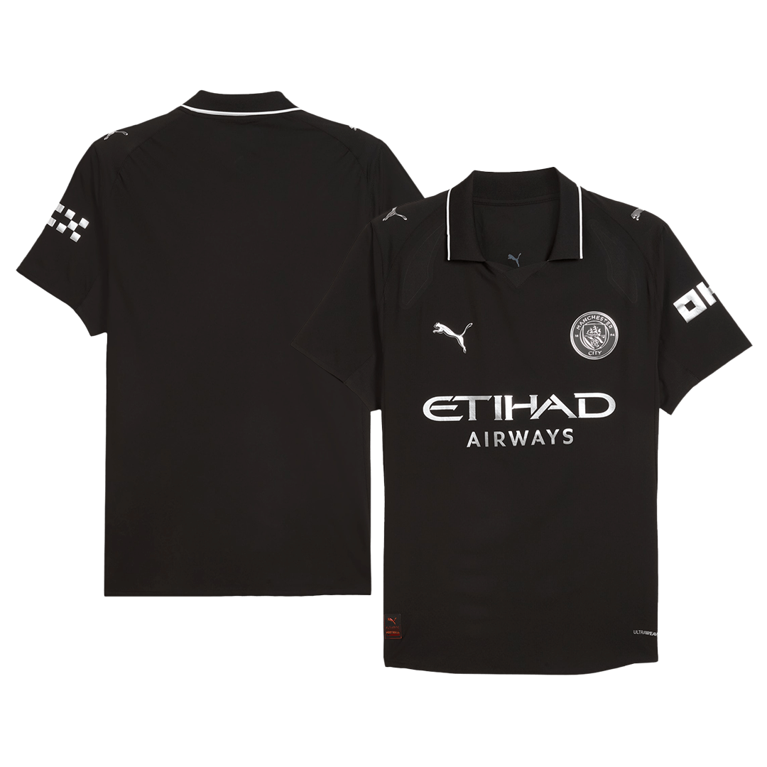 Player Version Manchester City Away Football Shirt 2025/26 Black