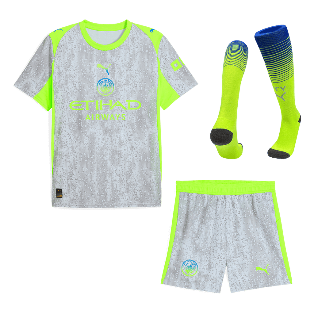 Manchester City Third Away Football Shirt Kit(Jersey+Shorts+Socks) 2025/26