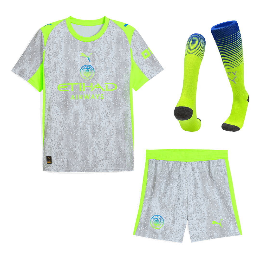 Manchester City Third Away Football Shirt Kit(Jersey+Shorts+Socks) 2025/26