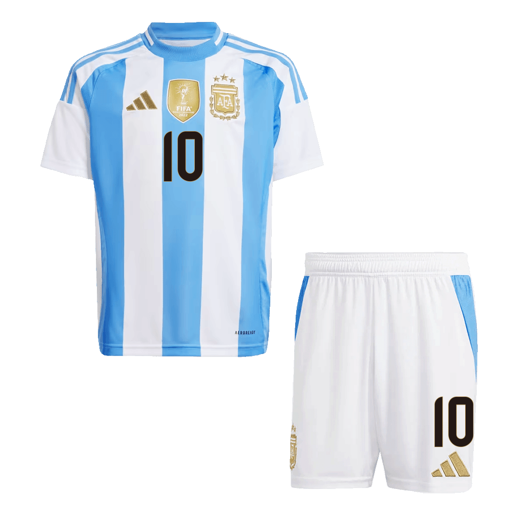 Kid's MESSI #10 Argentina Home Football Shirt Kit(Jersey+Shorts) 2024