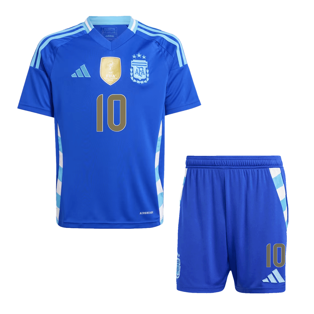 Kid's MESSI #10 Argentina Away Football Shirt Kit(Jersey+Shorts) 2024