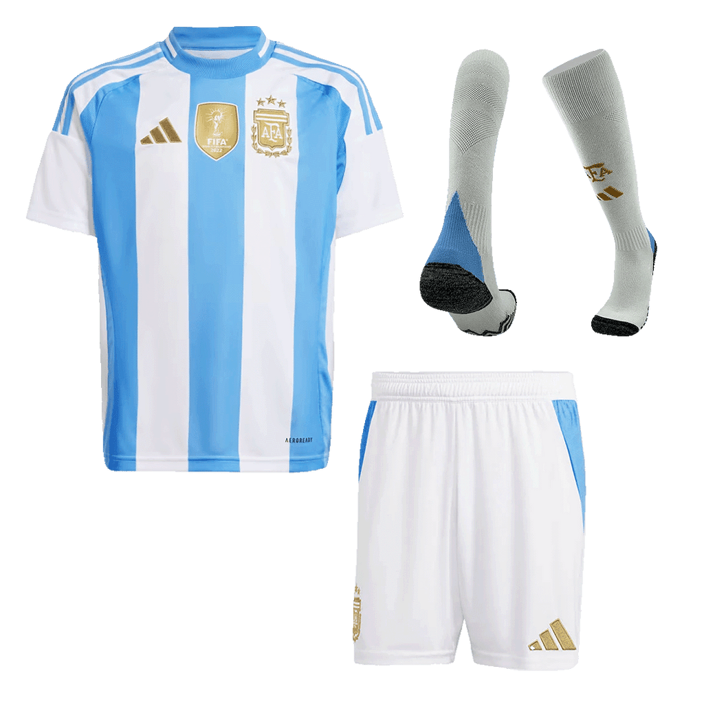 Kid's Argentina Home Football Shirt Kit(Jersey+Shorts+Socks) 2024