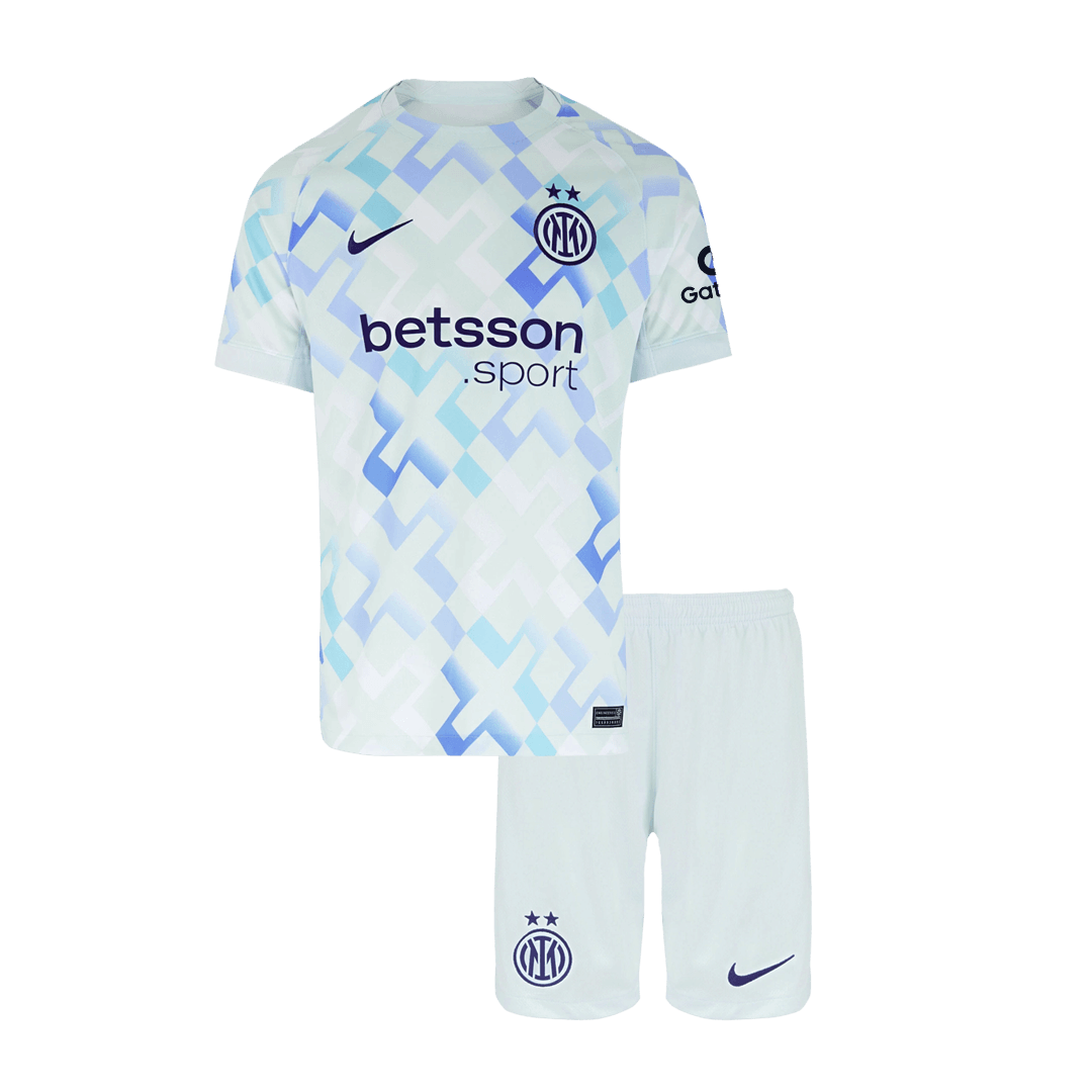 Kid's Inter Milan Away Football Shirt Kit(Jersey+Shorts) 2025/26 White