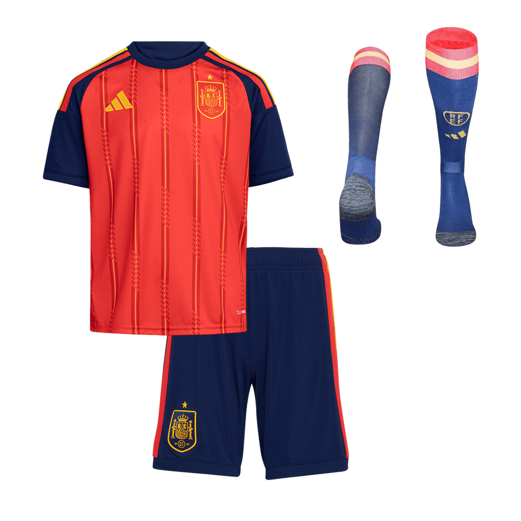 Kid's Spain Home Football Shirt Kit(Jersey+Shorts+Socks) 2026