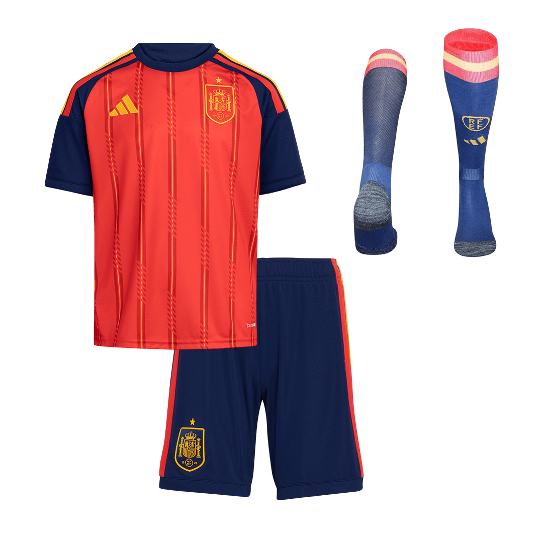 Kid's Spain Home Football Shirt Kit(Jersey+Shorts+Socks) 2026