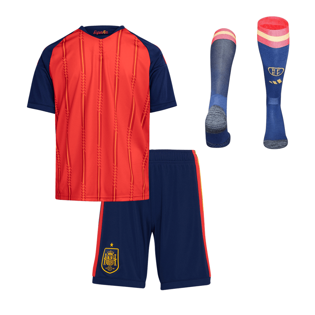 Kid's Spain Home Football Shirt Kit(Jersey+Shorts+Socks) 2026