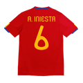 Retro A. INIESTA #6 2010 Spain Home Football Shirt