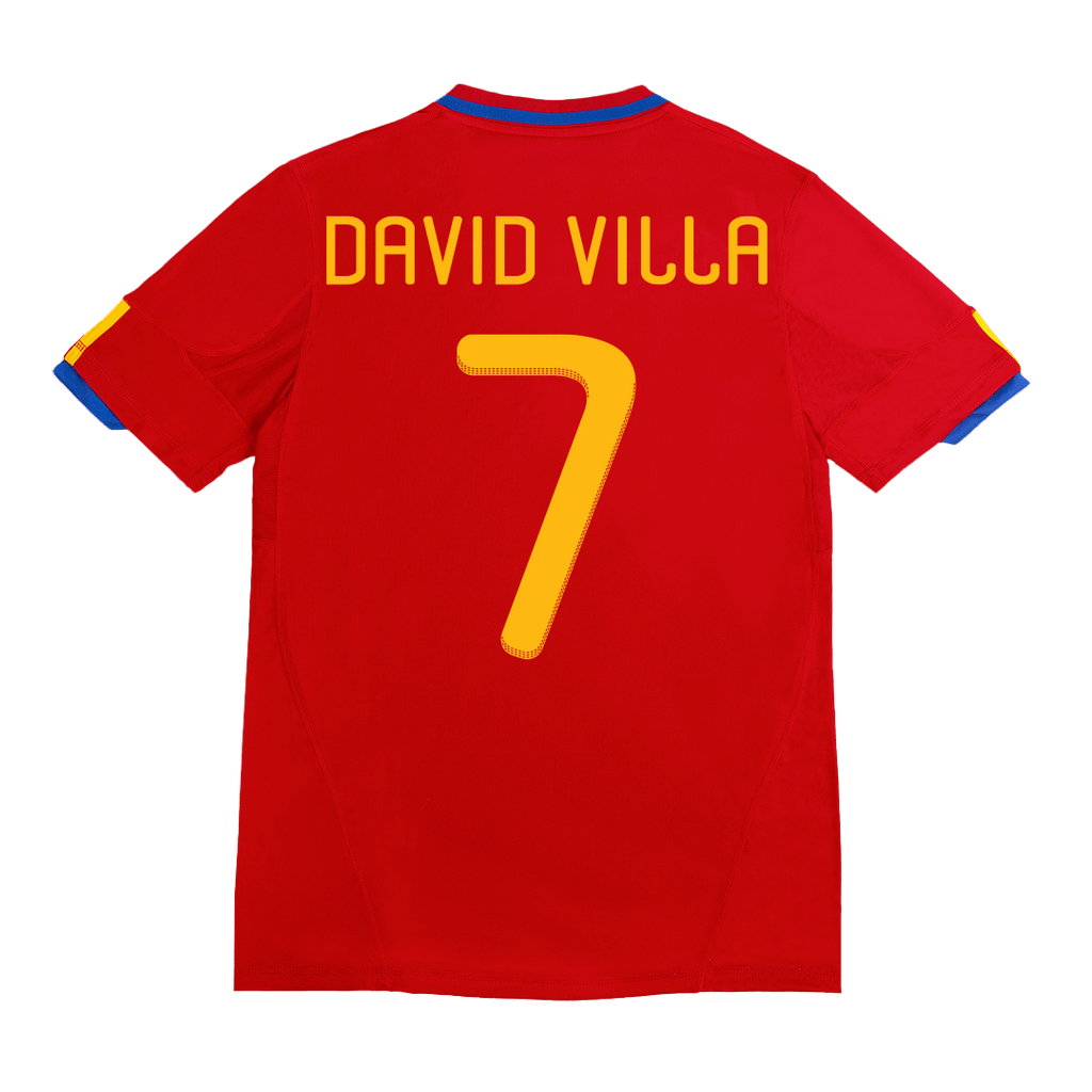 Retro DAVID VILLA #7 2010 Spain Home Football Shirt