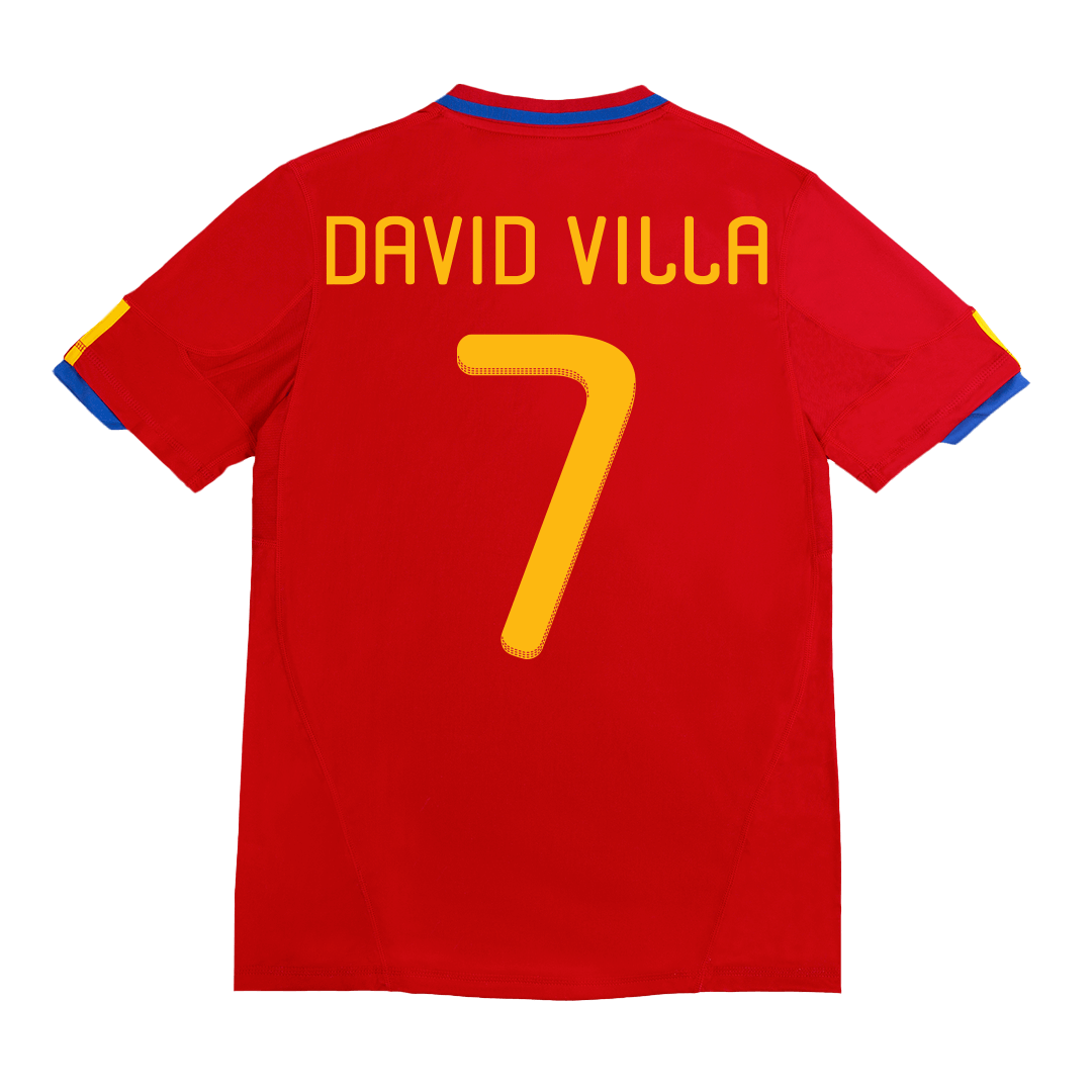 Retro DAVID VILLA #7 2010 Spain Home Football Shirt