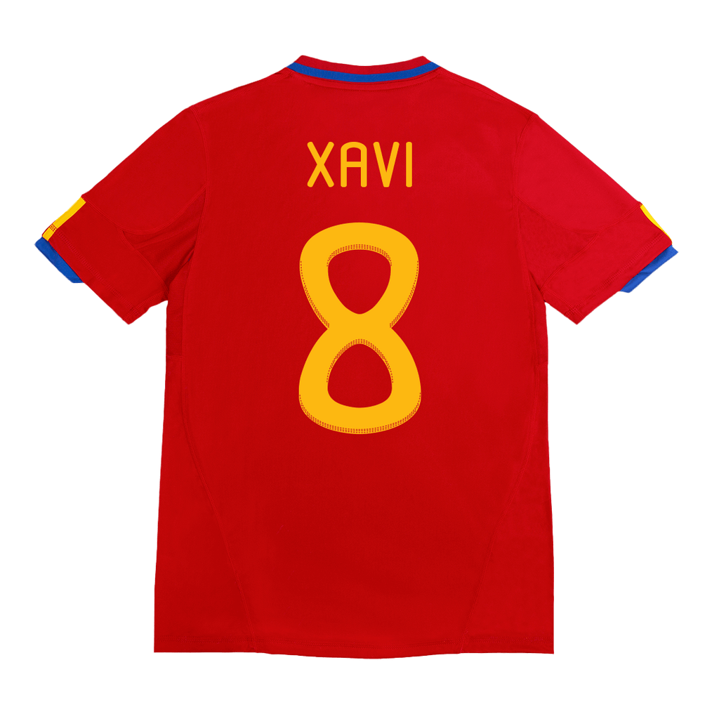 Retro XAVI #8 2010 Spain Home Football Shirt