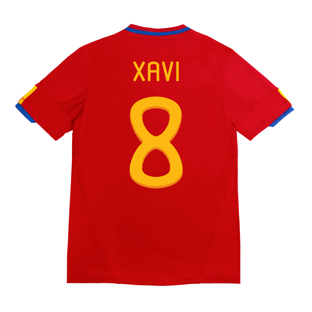 Retro XAVI #8 2010 Spain Home Football Shirt