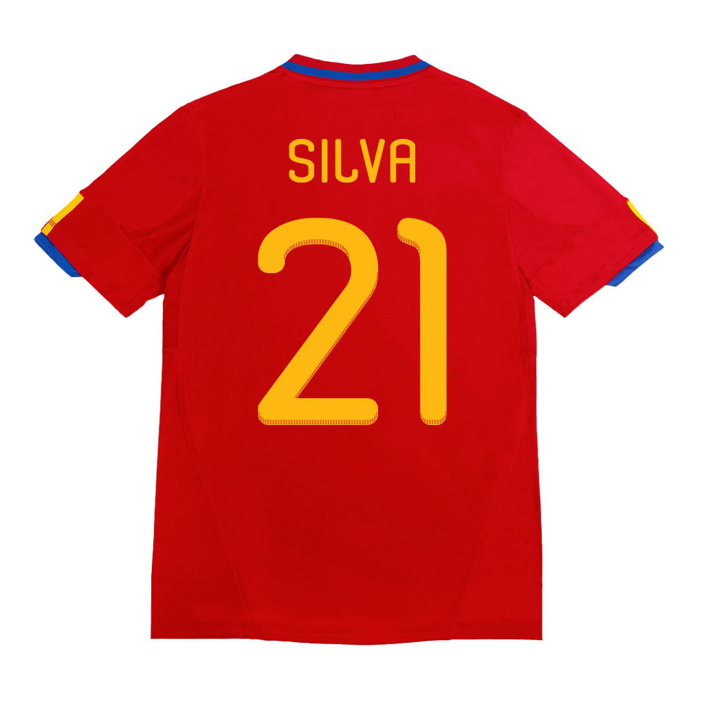 Retro SILVA #21 2010 Spain Home Football Shirt