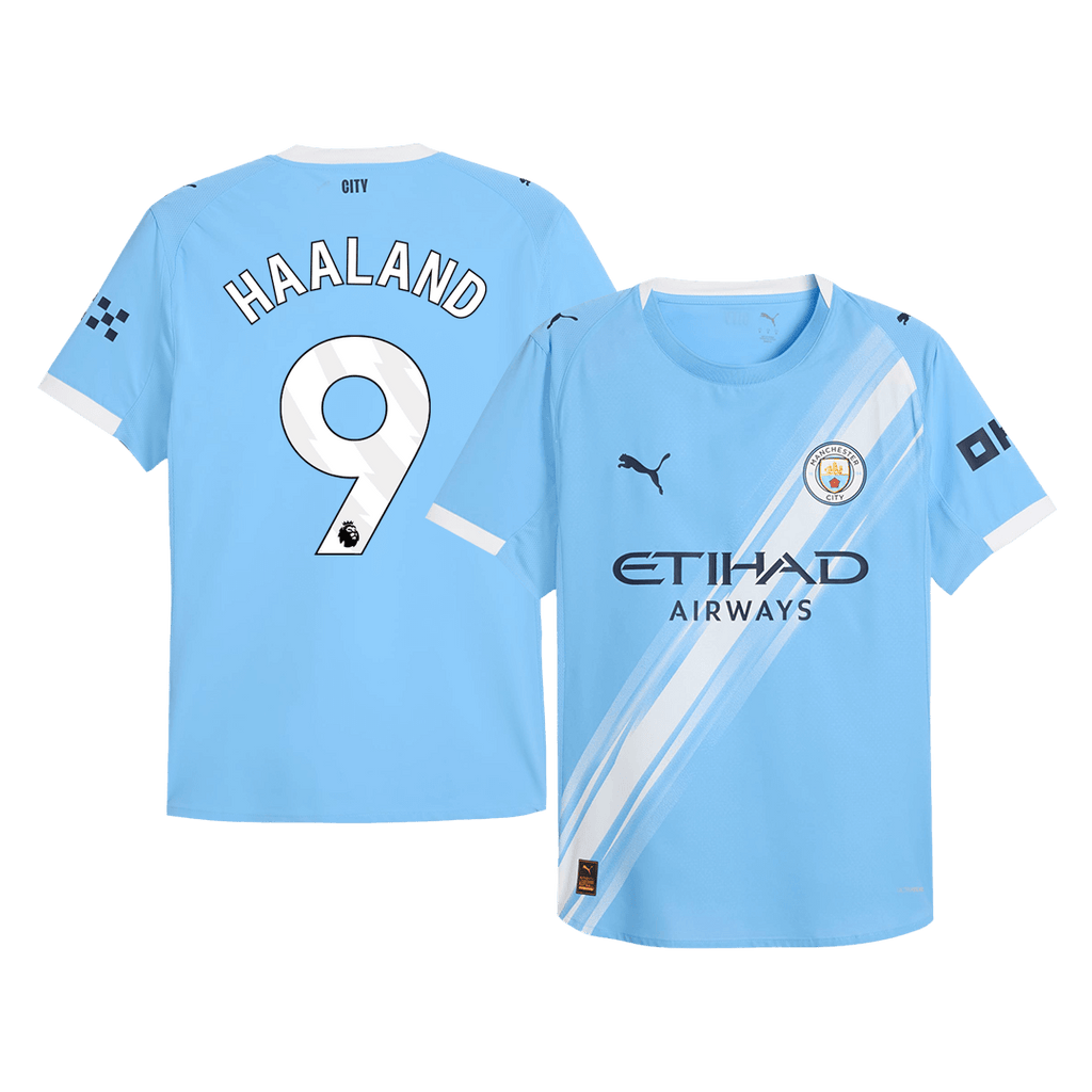 Player Version HAALAND #9 Manchester City Home Football Shirt 2025/26 Blue