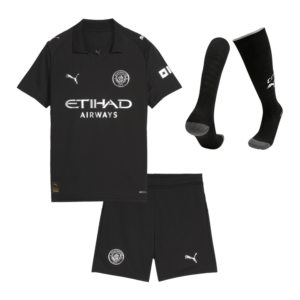 Kid's Manchester City Away Football Shirt Kit(Jersey+Shorts+Socks) 2025/26