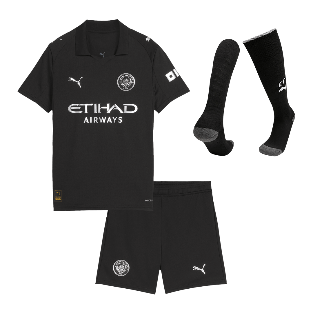 Kid's Manchester City Away Football Shirt Kit(Jersey+Shorts+Socks) 2025/26