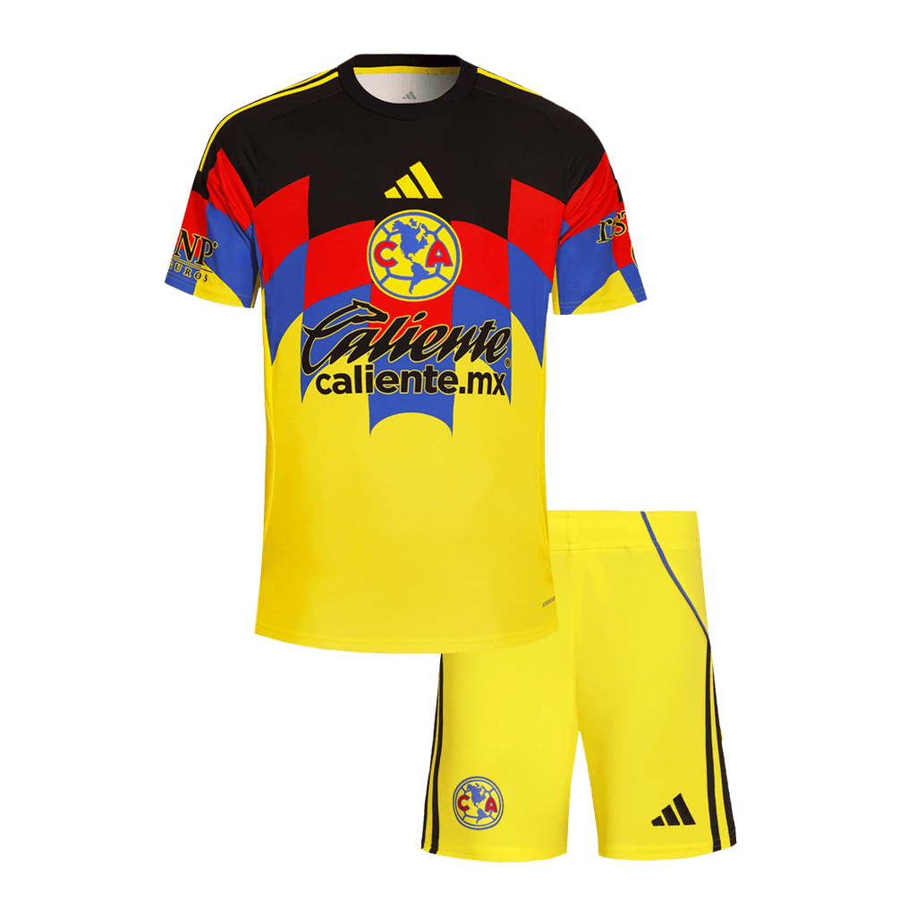 Kid's Club America Home Football Shirt Kit(Jersey+Shorts) 2025/26 Yellow
