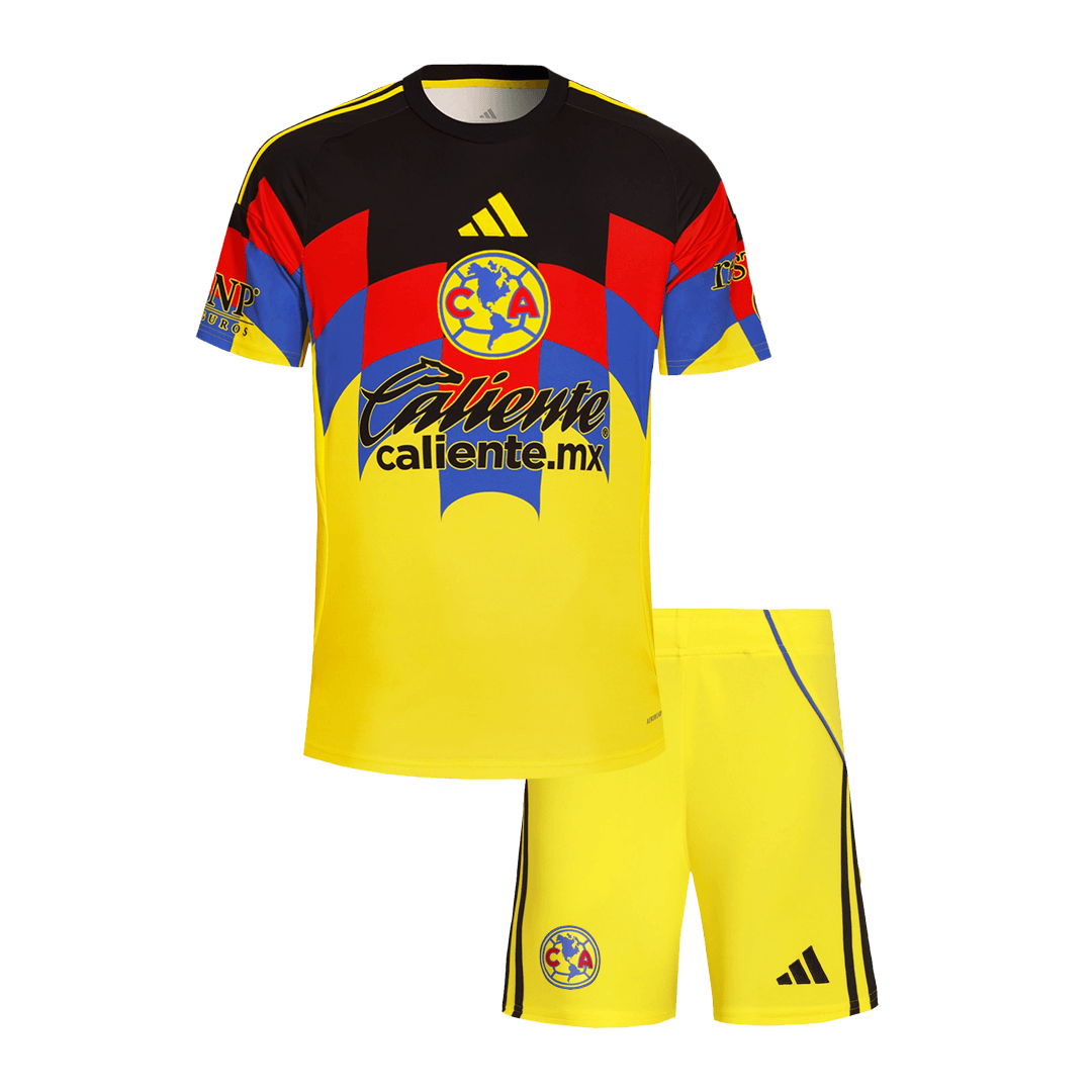 Kid's Club America Home Football Shirt Kit(Jersey+Shorts) 2025/26 Yellow