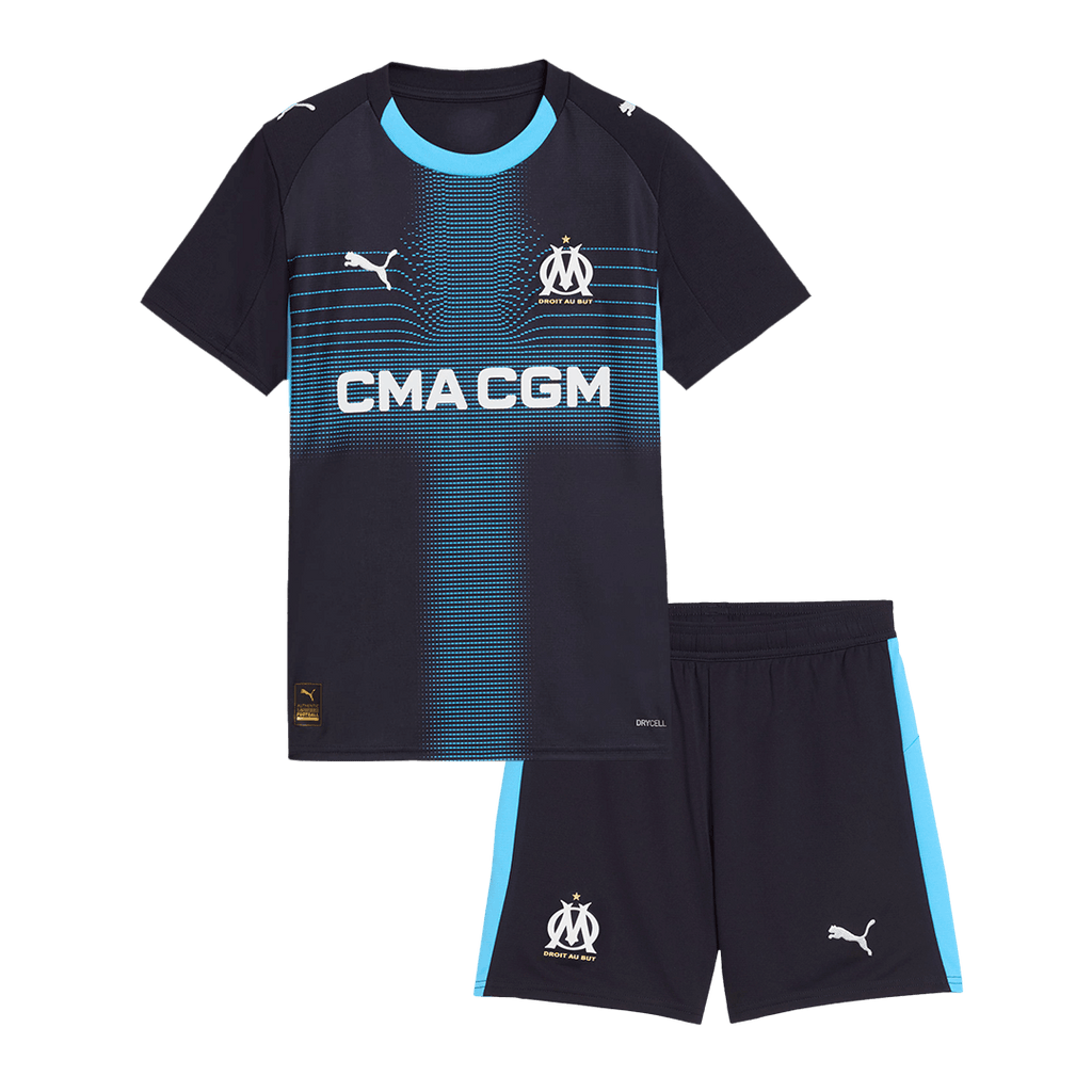 Kid's Marseille Away Football Shirt Kit(Jersey+Shorts) 25/26 Navy