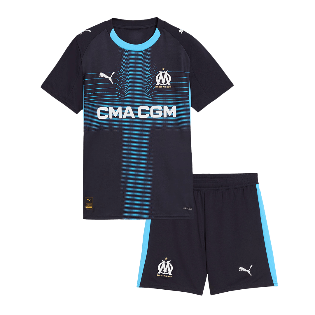 Kid's Marseille Away Football Shirt Kit(Jersey+Shorts) 25/26 Navy