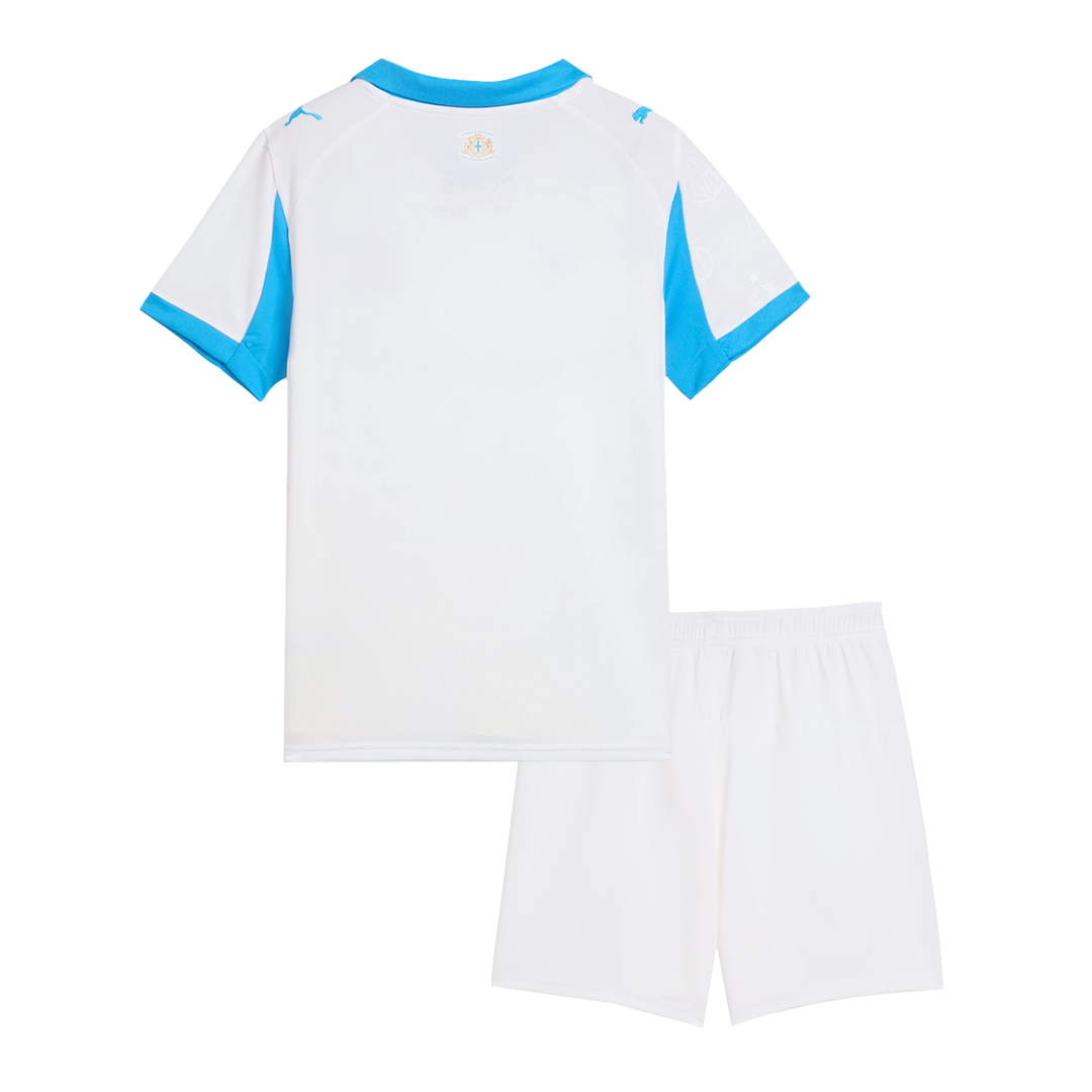 Kid's Marseille Home Football Shirt Kit(Jersey+Shorts) 25/26 White