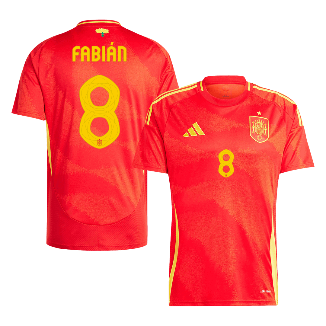 FABIÁN #8 Spain Home Football Shirt Euro 2024