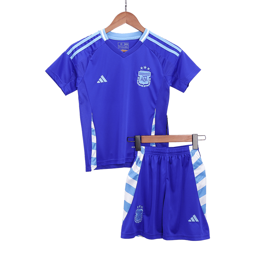 Kid's Argentina Away Football Shirt Kit(Jersey+Shorts+Socks) 2024