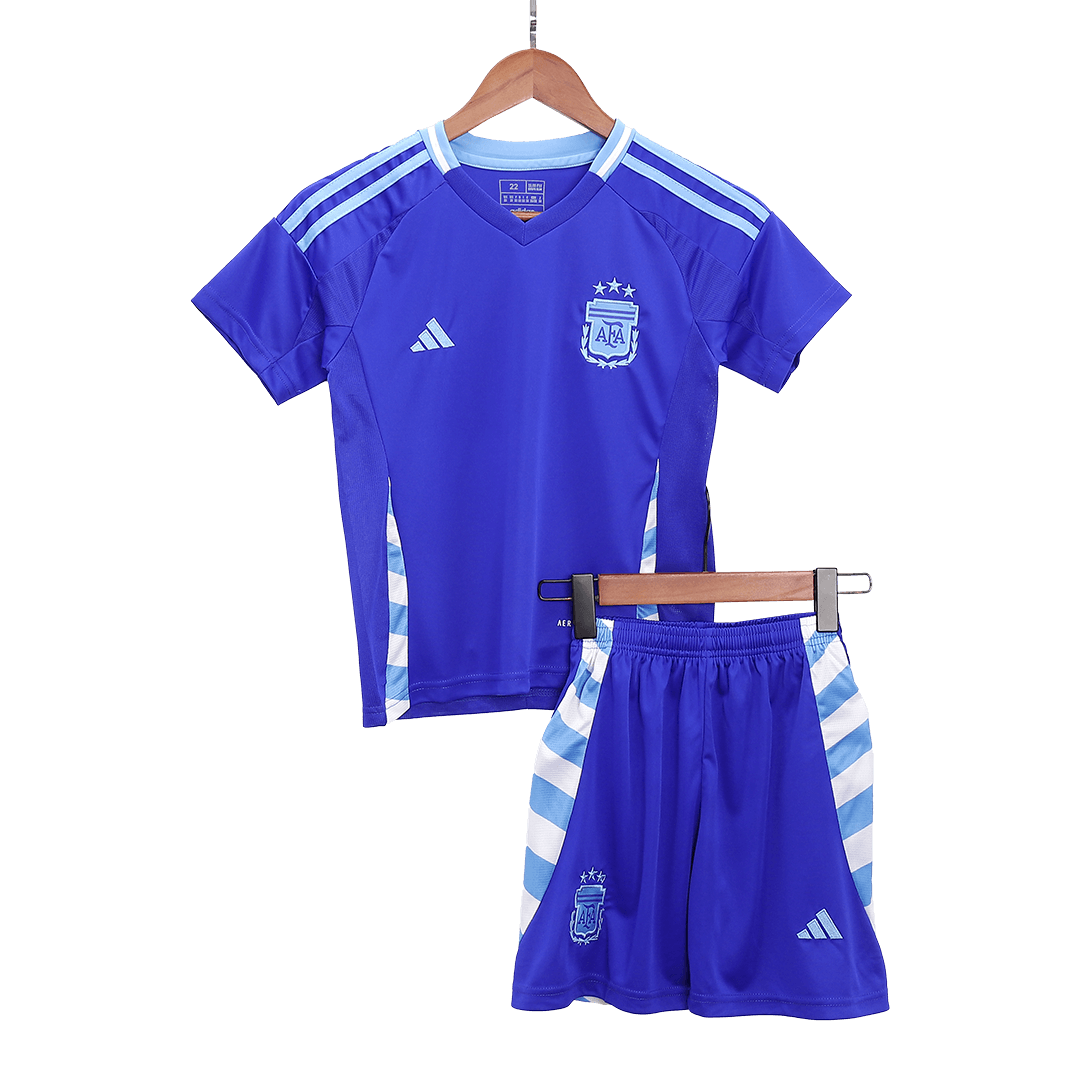 Kid's Argentina Away Football Shirt Kit(Jersey+Shorts+Socks) 2024