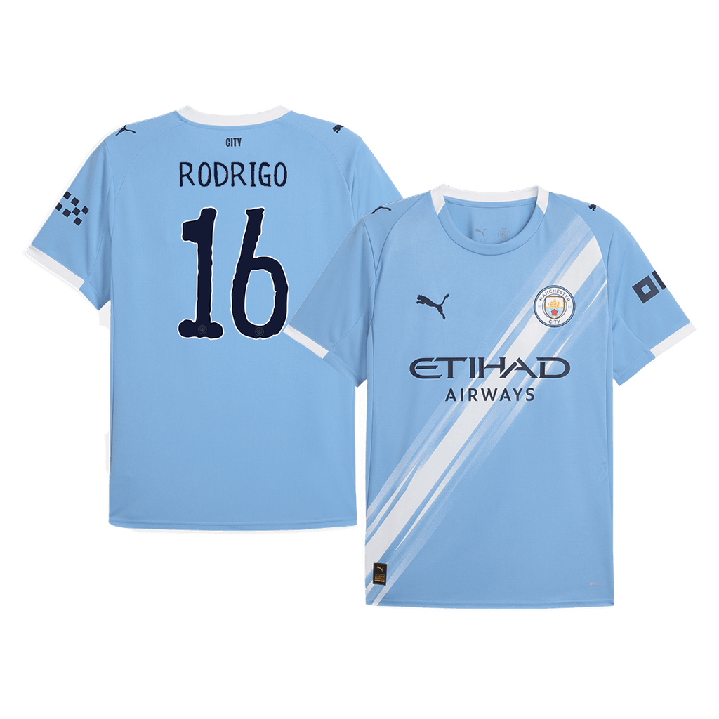 RODRIGO #16 Manchester City Home Football Shirt 2025/26 Blue - Club World Cup