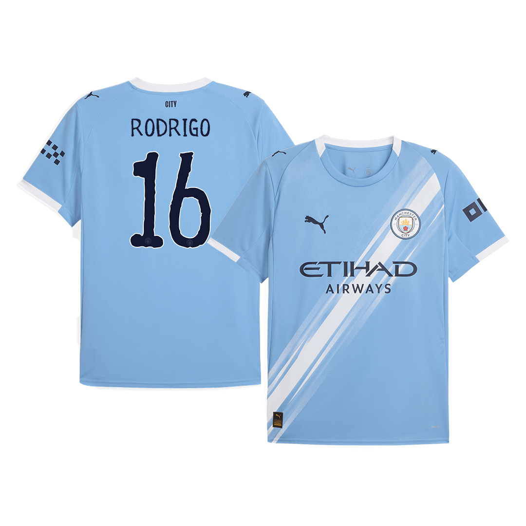 RODRIGO #16 Manchester City Home Football Shirt 2025/26 Blue - Club World Cup
