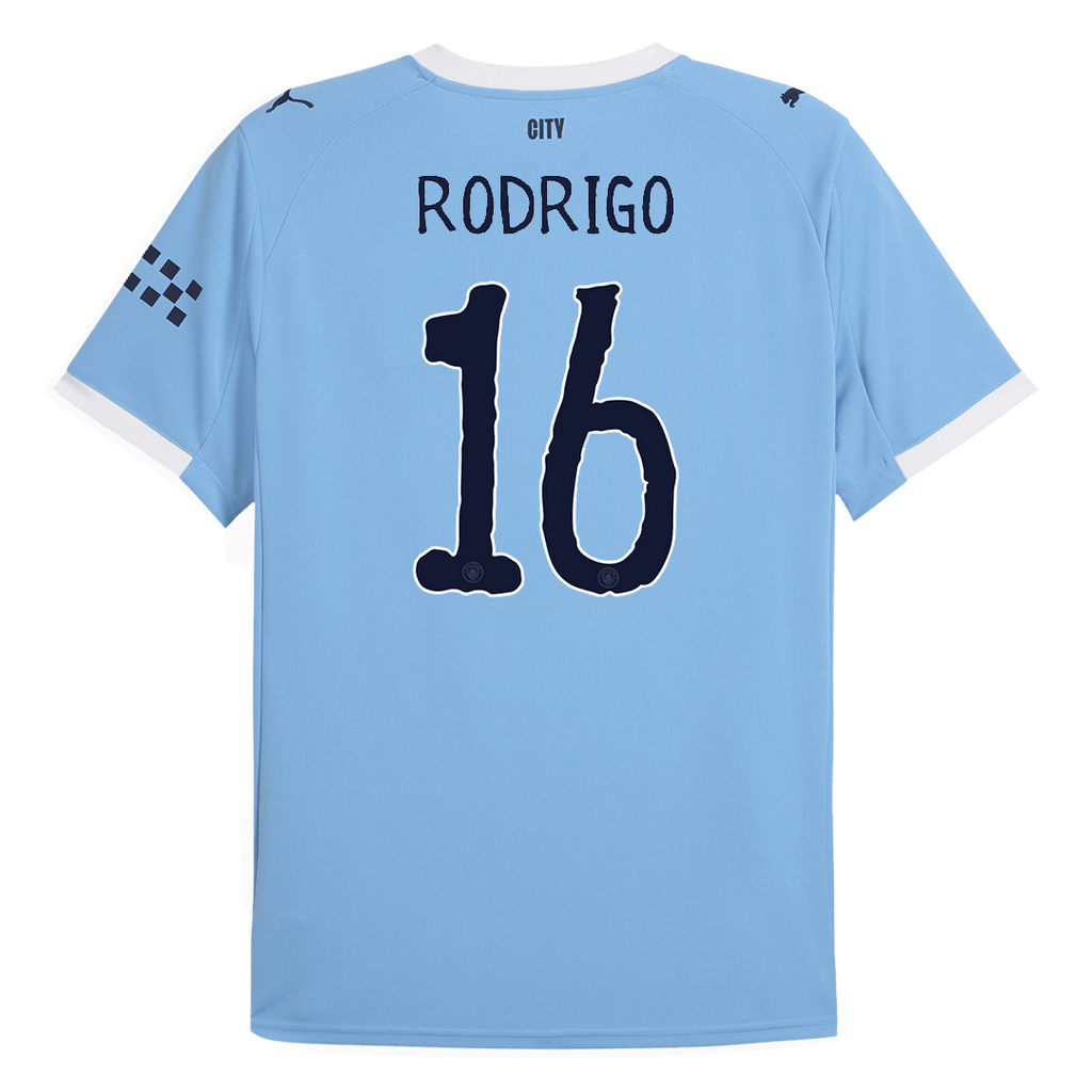 RODRIGO #16 Manchester City Home Football Shirt 2025/26 Blue - Club World Cup