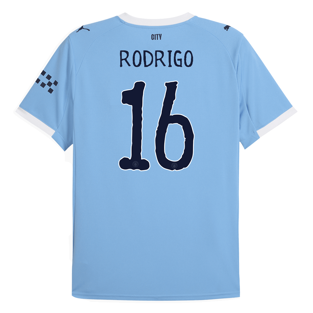 RODRIGO #16 Manchester City Home Football Shirt 2025/26 Blue - Club World Cup